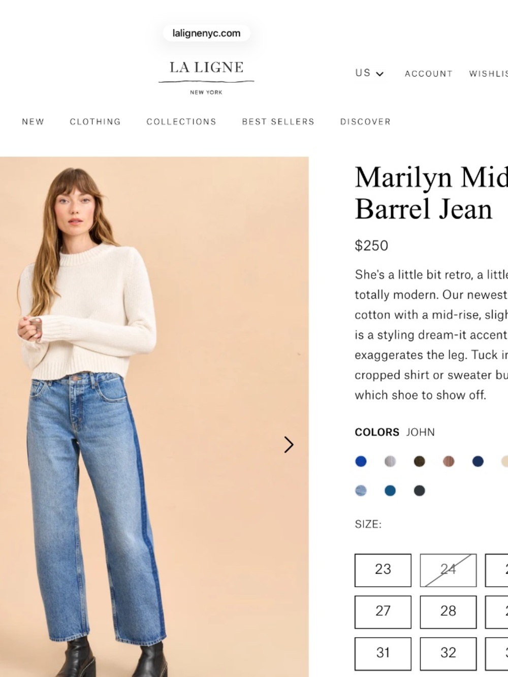 La Ligne Marilyn Mid Rise Jean